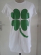 Tee shirt femme trèfle a 4 feuilles vert (porte bonheur)