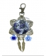 Porte-clef / bijou de sac galaxy bleu et blanc - métal bronze