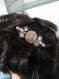 Accessoire cheveux vintage rose antique floral avec camée