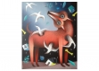 Impression d'art a4 chien • affiche • art print • chien • decoration murale • art print chien rouge • peinture chien • decoaration salon