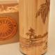 Tropical beach thermos en bois du bambou et acier inox avec gravure au laser