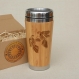 Cockfight tasse de voyage mug en bois de bamboo cadeau personnalisé avec le gravure 