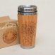 Tasse de voyage tournesol cadeau mug en bois de bamboo sunflower 