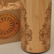 Ethnic floral mandala thermos en bois du bambou et acier inox avec gravure au laser