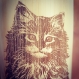 Cat chat thermos en bois du bambou et acier inox avec gravure au laser