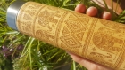 Ethnic elephants thermos en bois du bambou et acier inox avec gravure au laser