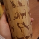 Mug de voyage mug cadeau chats jouant gravé en bois de bambou playing cats
