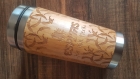 Tasse de voyage cadeau en bois personnalisée avec image texte monogram