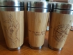 Tasse de voyage cadeau personnalisé mug en bois de bamboo hamsa 