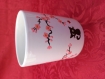 Mug fleur de cerisier chat noir avec nom personnalisé en japonais