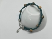 Bracelet macramé bleu et perles naturelles 