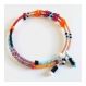 Lot 2 colliers + 1 bracelet *tourbillon fleurs* prune, corail, rose, turquoise, blanc, noir // perles rocailles // bijoux ethniques bohème