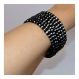 Bracelet multi-rangs noir et blanc en perles rocailles