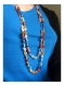 Lot 2 colliers + 1 bracelet *tourbillon fleurs* prune, corail, rose, turquoise, blanc, noir // perles rocailles // bijoux ethniques bohème
