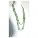 2 colliers * tourbillon vert en fleurs tropicales * verts, rouge, orange, jaune, blanc, et noir en perles rocailles
