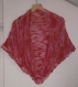 Magnifique grand chale rouge et rose laine bergere de france