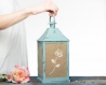 Vintage turquoise mariage lanterne à bougie maîtresse, shabby chic hanging lantern, bohemian décor, bougeoir en métal