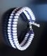 Bracelet superduo blanc et violet