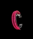 Bracelet en perles rose fluo et noir mat