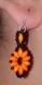 Boucles d'oreilles orange fluo et noir mat