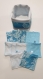 Panier et lingettes réutilisables - thème bleu & blanc