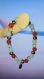 Bracelet en perles naturelles 6 mm : pierre de mer bleue, cristal de roche, agate rouge