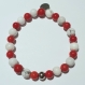 Bracelet en perles naturelles 6 mm : corail et howlite