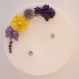 Bougie bijoux décoration fleurs séchées boucles d'oreilles perles onyx noir