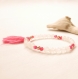 Bougie bijou décoration fleurs séchées rose bracelet lithothérapie