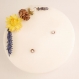 Bougie bijou décoration fleurs séchées immortelles pendentif étoile labradorite