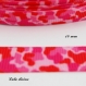 Ruban gros grain rose & rouge effet léopard de 10 mm vendu au mètre
