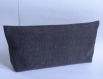 Pochette de sac gris ardoise sobre et chic, doublée coton imprimé