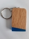 Porte clés personnalisable en bois de chêne et résine.