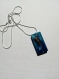 My beautiful blue seashell galaxy abstraction effect epoxy resin silver necklace