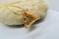 Collier naturel en or fleur de carotte sauvage et feuilles d'or