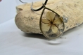 Collier naturel en cuir en résine et fleur d'hortensia séchée