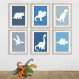 3 affiches enfant dinos, décoration de chambre de garçon, dinosaure, 20 x 30 cm