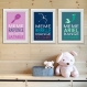 3 affiches citation avec ariel, rebelle, raiponce, 20 x 30 cm, conseil enfant avec humour, poster fille pour chambre