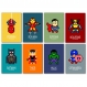 3 affiches captain america, superman, iron man, super heros, poster, décoration enfant, chambre garçon