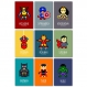 4 affiches superhéros, spiderman, captain america, iron man, décoration garçon, chambre enfant, poster