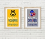 3 affiches citation superhéros en français, chambre enfant, même les supers héros, décoration garçon, affiche humour
