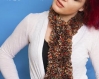 Echarpe femme en laine acrylique - orange / brun / marron / bronze