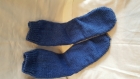 Chaussons en laine polyester bleue avec fil brillant bleu, semelle de couleur grise t38/39