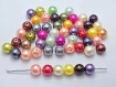 10 perles abs multicolores 10 mm  pour scrapbooking, brads, embellissement, cadeau, décoration, décor, die cut