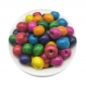 10 perles en bois rondes multicolores 8 mm  pour scrapbooking, brads, embellissement, cadeau, décoration, décor, die cut