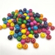 10 perles en bois rondes multicolores 8 mm  pour scrapbooking, brads, embellissement, cadeau, décoration, décor, die cut