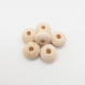 5 perles en bois naturel 10 x 14 mm  pour scrapbooking, brads, embellissement, cadeau, décoration, décor, die cut