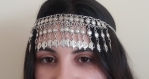 12 - bijou frontal argenté avec des grenades tombantes, bijou frontal arménien  