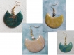 Boucles d'oreilles  forme pendant en demi-lune 4 couleurs semi transparentes au choix - frais de port offerts !