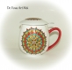Tisanière originale céramique porcelaine mandala mug théière tisanière filtre coloré peint main artisanal